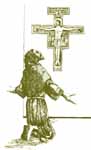 Frans bad foran et gammelt krucifiks i et forfaldent kapel, Skt. Damians, nedenfor Assisi, hrte han en stemme, der sagde, Frans, g hen og byg mit hus op, som du kan se er ved at forfalde